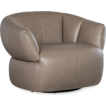 Aria Swivel Chair by Hooker Furniture in verona sage. Made from leather in a traditional style.