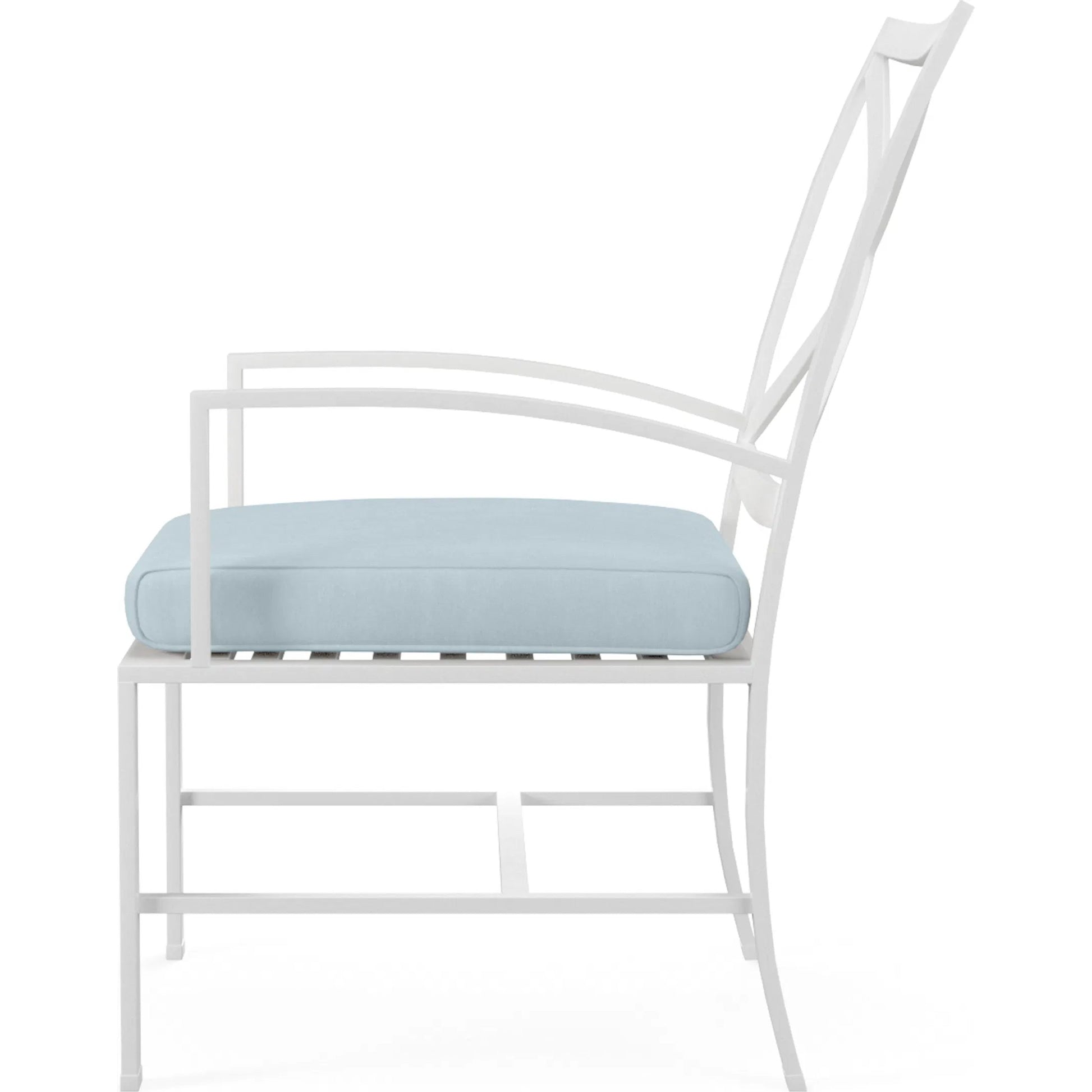 Bristol Outdoor Dining Chair in Canvas Flax w/ Self Welt by Sunset West. Made from aluminum in a modern style.