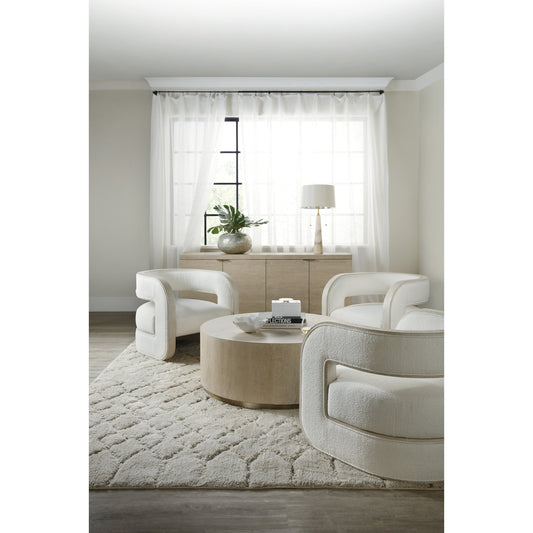 Cascade Chair by Hooker Furniture in white and pebble beach. Made from burlap, fabric in a modern style.