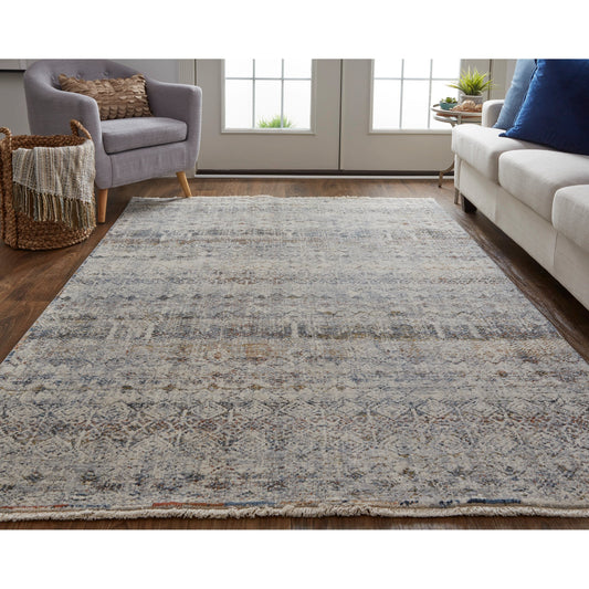 Kaia Transitional Rug - 39GLF by Feizy in tan, ivory, blue. Made from unique in a unique style.