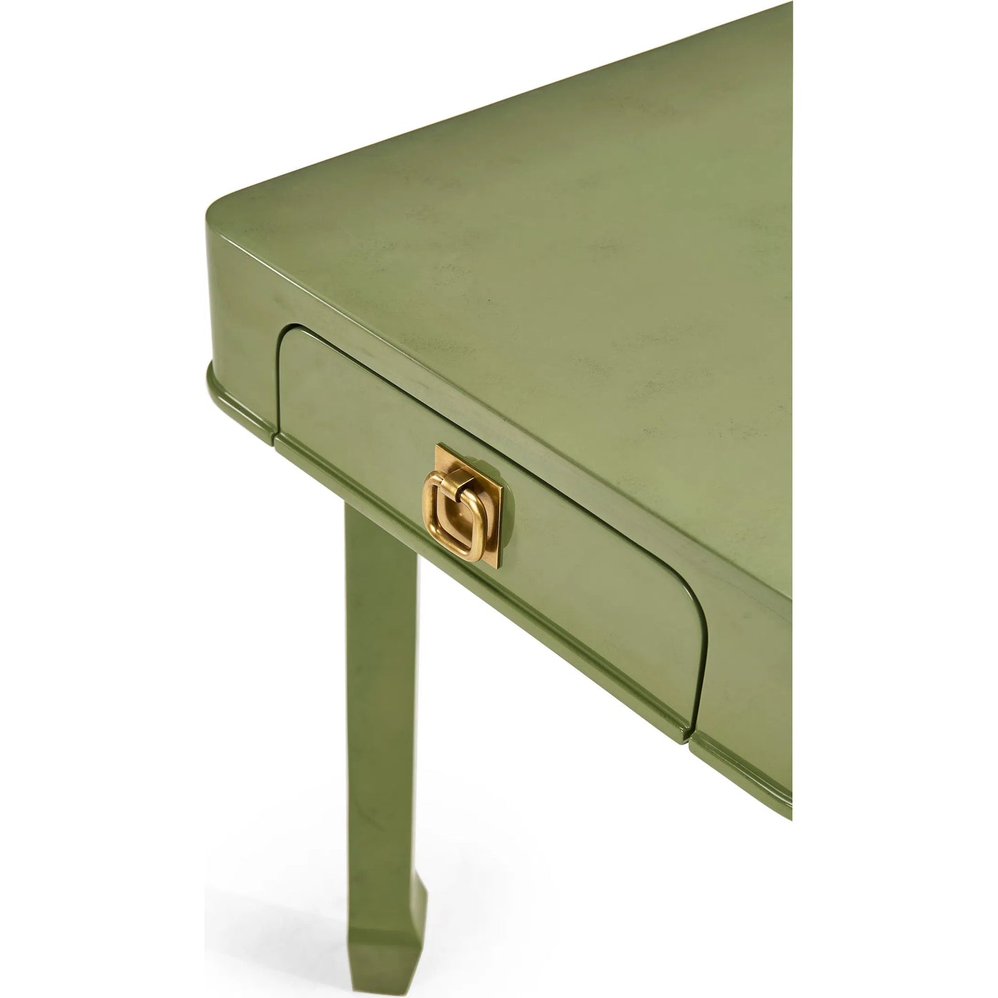 006 SI-2462607 | Closeup | Polly Avo Rectangular End Table by Jonathan Charles in dor green lacquer. Made from beech in a eclectic & global style.