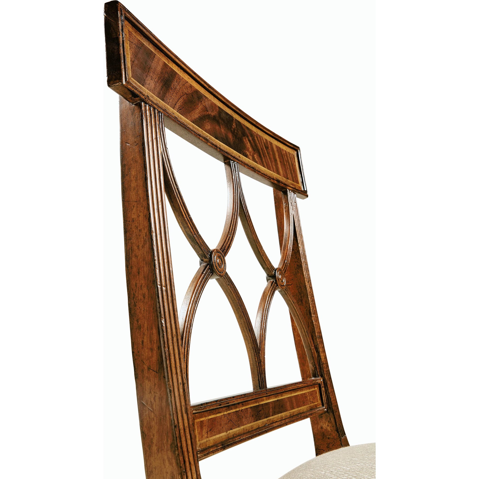Buckingham Regency Mahogany Curved Back Side Chair by Jonathan Charles in medium antique mahogany. Made from acacia in a modern style.