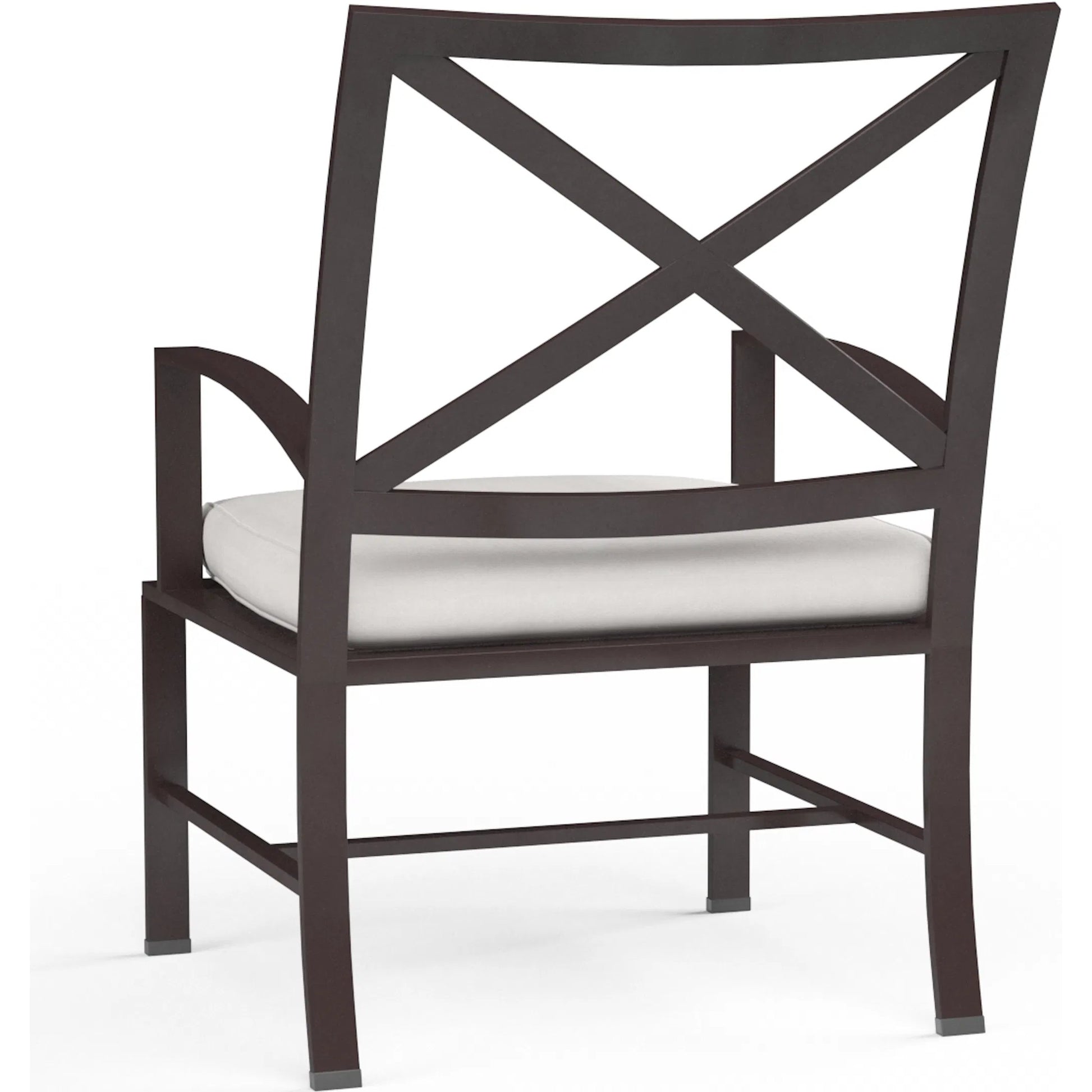 La Outdoor Jolla Dining Chair by Sunset West in espresso. Made from aluminum in a modern style.