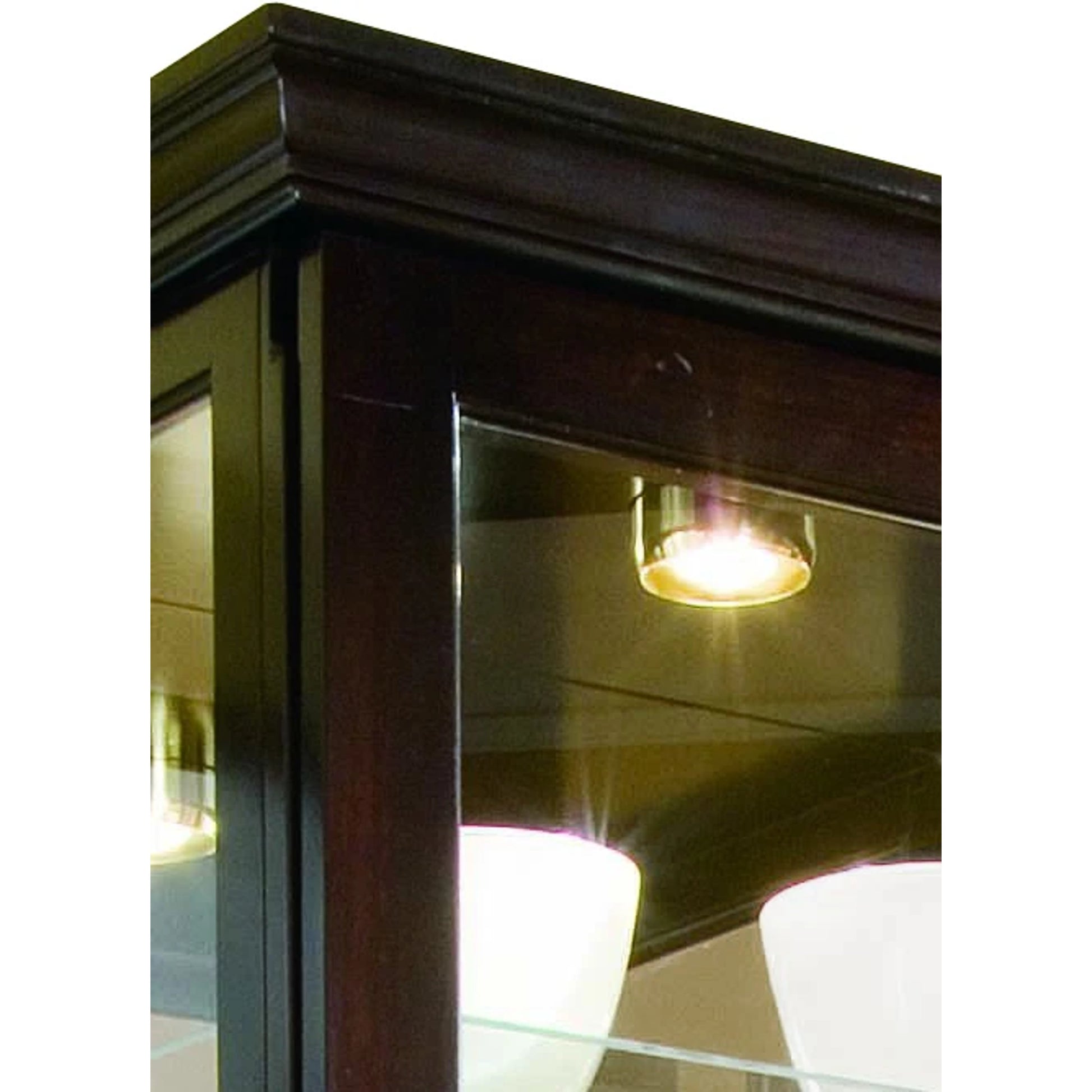 30'' Wide Hardwood Chocolate Cherry Curio Display Cabinet by Pulaski Furniture in chocolate cherry. Made from select hardwood solids, veneers in a traditional style.