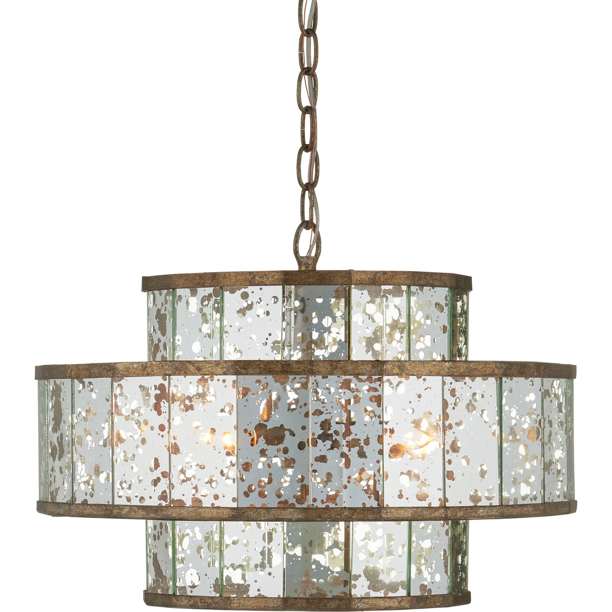 Fantine Chandelier by Currey and Company. Made from wrought iron, glass in a traditional style.