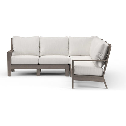 Laguna Outdoor Sectional by Sunset West in driftwood. Made from aluminum in a modern style.