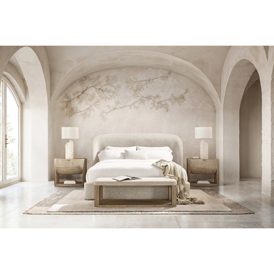 Loggia 58" Bench by Bernhardt in aria. Made from fabric, wood in a unique style.