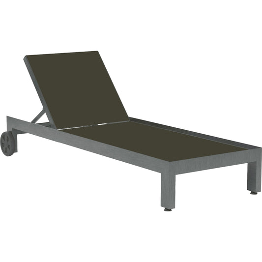 Redondo Outdoor Adjustable Sling Chaise by Sunset West in slate. Made from aluminum in a modern style.