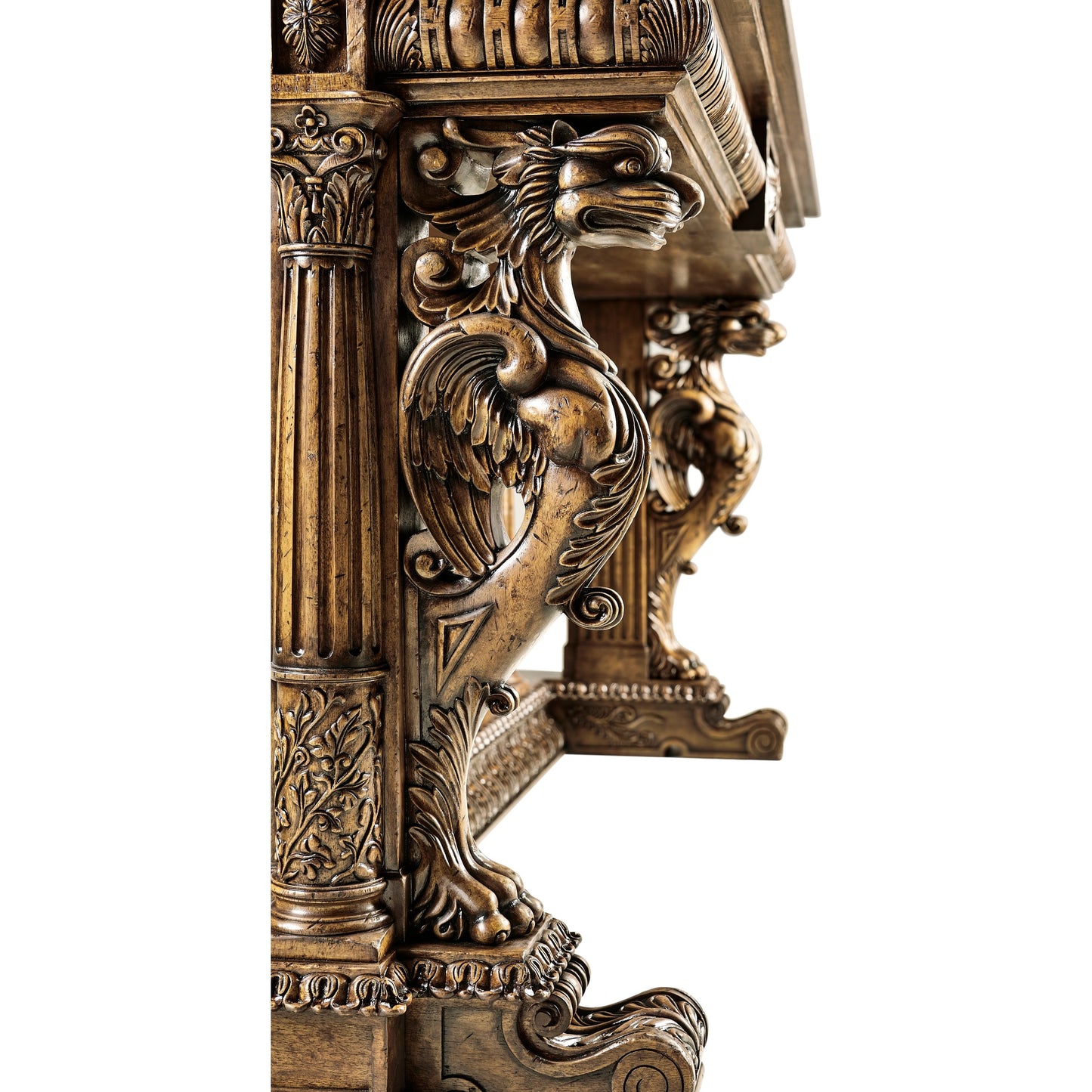 009 SR-847490 | Additional Silo | Windsor French Renaissance Style Library Table by Jonathan Charles in brown and medium antique walnut. Made from acacia in a traditional style.