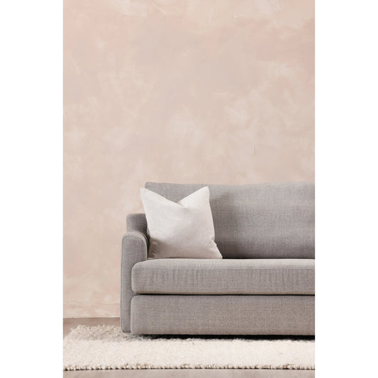 Prairie Pillow by Moe's Home Collection in neutral skies. Made from cover: 45% rayon, 55% linen, 100% feather insert in a modern style.