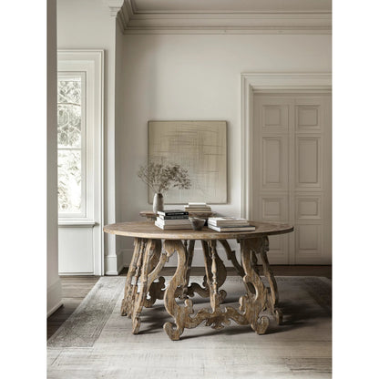 Caldera Centre Table by Jonathan Charles in light spain painted walnut. Made from acacia in a traditional style.