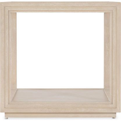 Nouveau Chic End Table by Hooker Furniture in sandstone. Made from oak veneers, tempered glass, metal in a modern style.