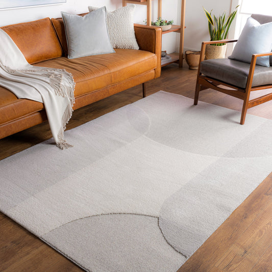Flux Rug - 26994 by Livabliss in light beige, taupe, medium gray, gray. Made from 100% polypropylene in a unique style.