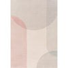 Dusty Pink, Light Beige, Taupe, Gray, Medium Gray / 2' x 3'