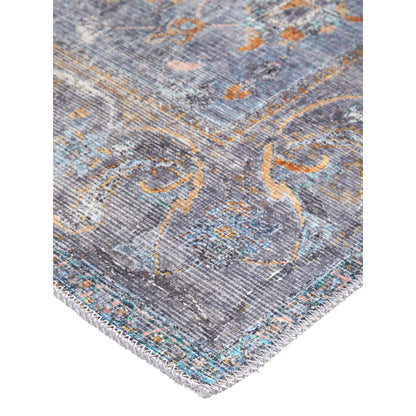 Percy Transitional Rug - 39AFF by Feizy in blue, gray, orange. Made from polyester in a unique style.