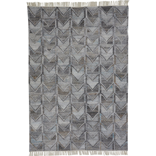 Beckett Moroccan Diamond Rug - 0813F by Feizy in gray. Made from pet in a unique style.