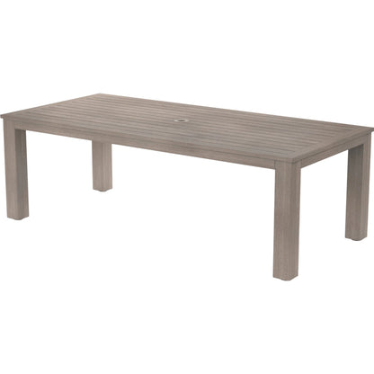 Laguna Outdoor 90"-120" Extension Dining Table by Sunset West in driftwood. Made from aluminum in a modern style.