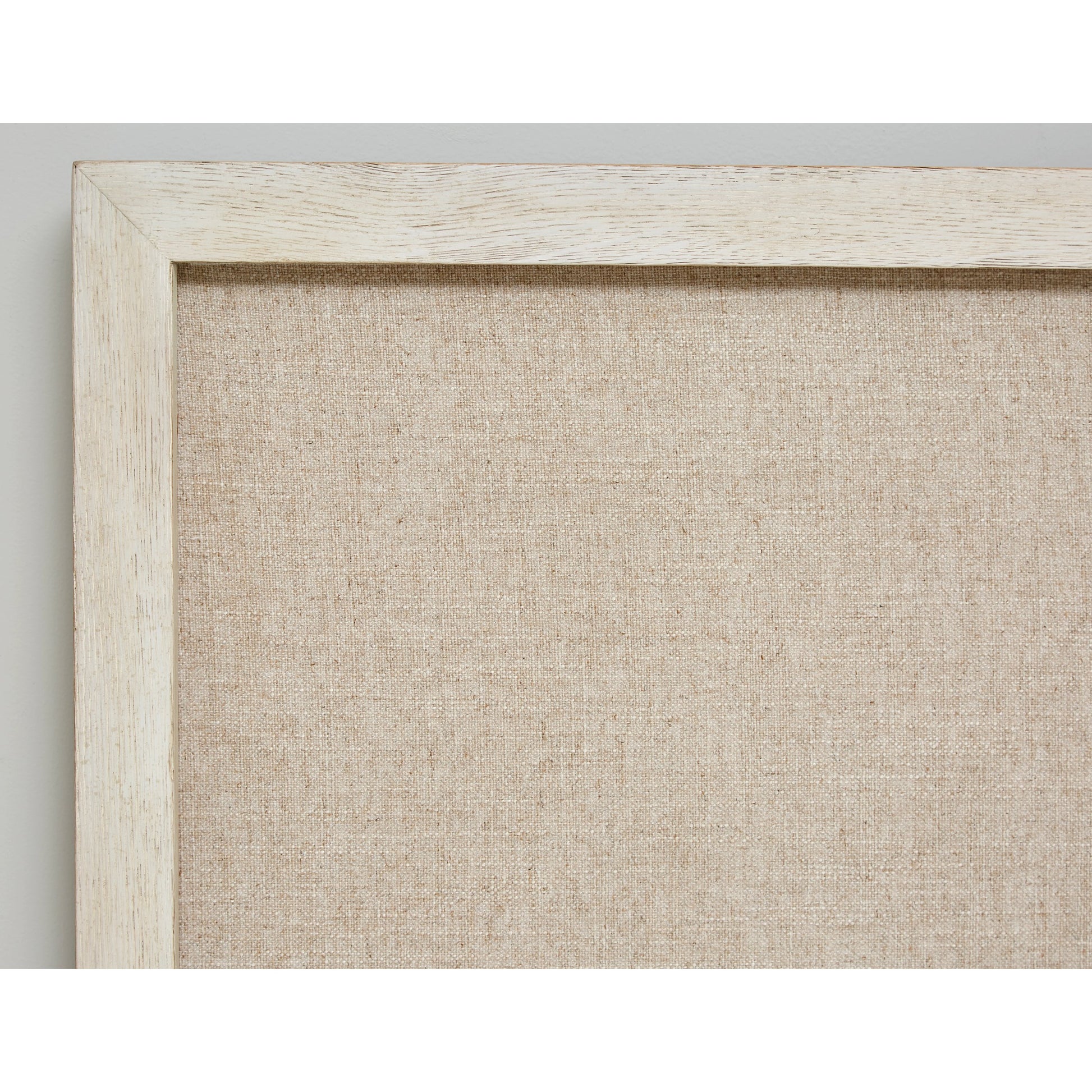 Cotiere Panel Bed by A.R.T. Furniture in beige and linen. Made from parawood solids, mixed split cathedral and quarter white oak veneers, fabric in a modern style.