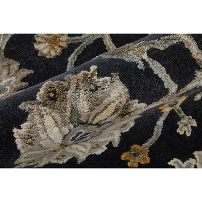 Prescott Traditional & Botanical Rug - 8940F by Feizy in blue, silver, gray. Made from viscose, wool in a unique style.