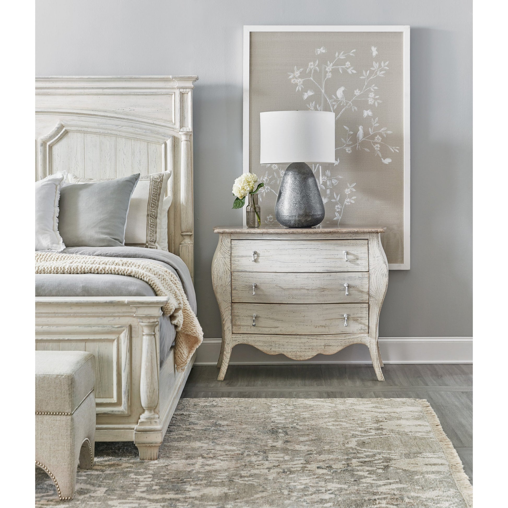 Traditions Bachelors Chest by Hooker Furniture in pistachio. Made from pine veneers, solid wood-edge top in a cottage & farmhouse style.