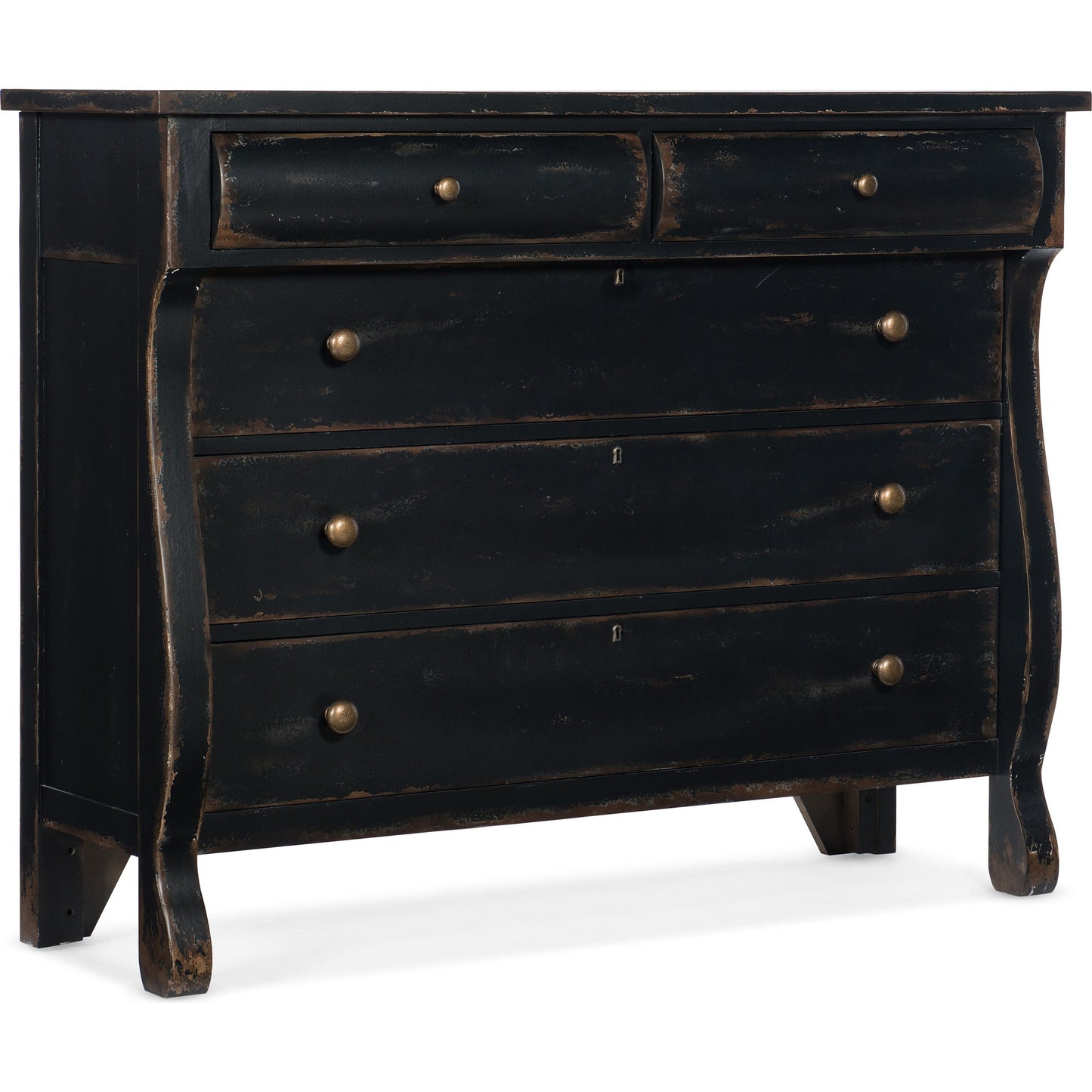 000 SI-1748670 | Primary Silo | Ciao Bella Bureau by Hooker Furniture in black. Made from maple veneer, cedar, felt panel, solid-wood edge top in a traditional style.