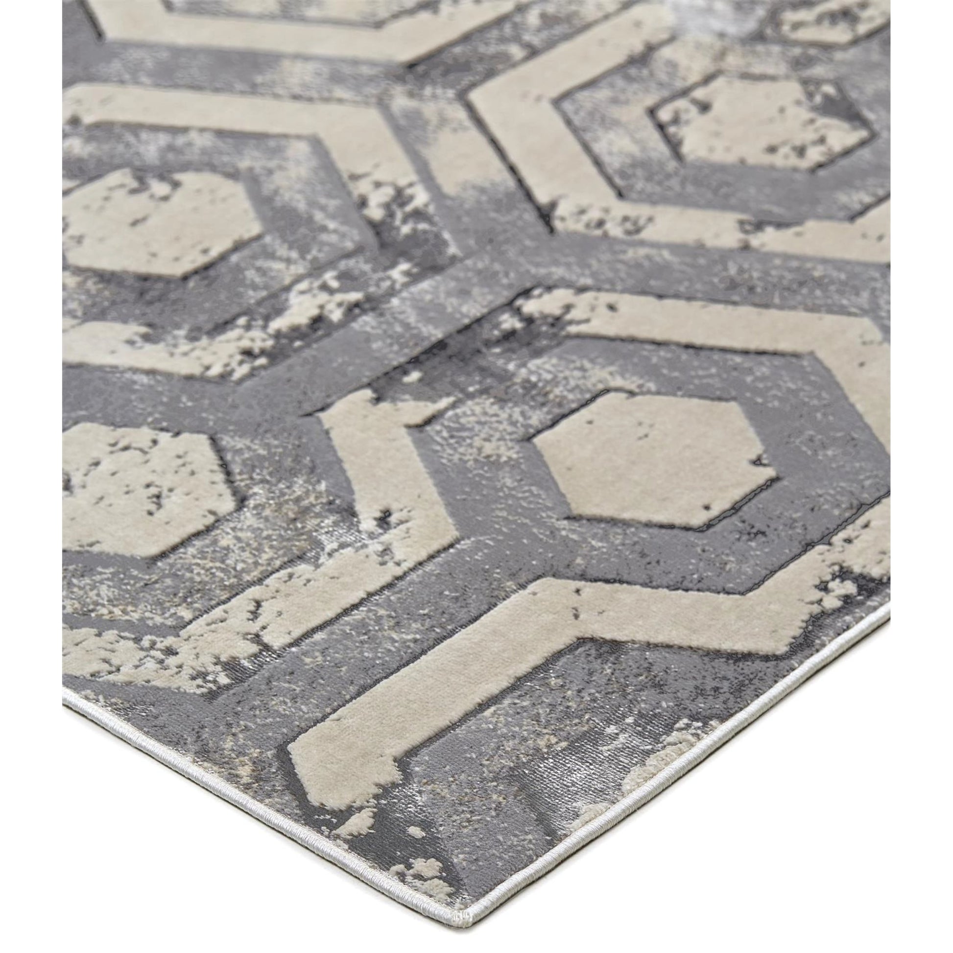 Micah Rug - 3046F by Feizy in gray, taupe, silver. Made from polyester, polypropylene in a unique style.