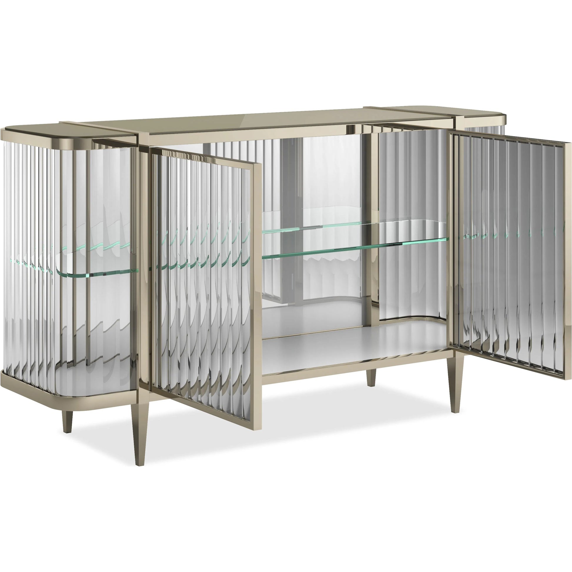 Stop and Stare Console by Caracole. Made from metal, glass, acrylic in a unique style.