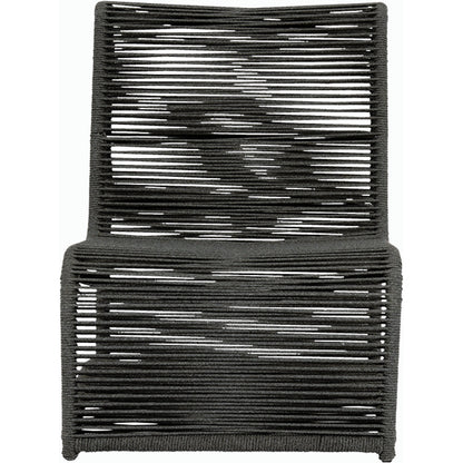 Milano Outdoor Armless Club Chair by Sunset West. Made from olefin rope in a coastal style.