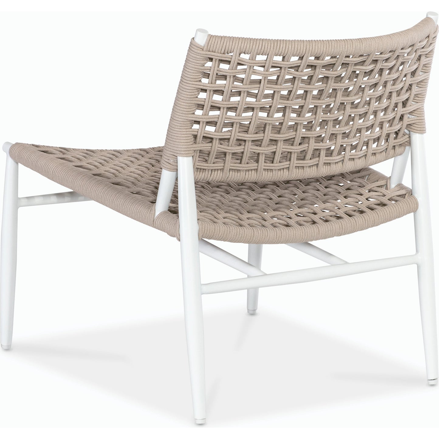 004 SI-2167186 | Additional Silo | Bahia Outdoor Cushionless Accent Chair by Sunset West in frost. Made from aluminum / olefin rope in a coastal style.