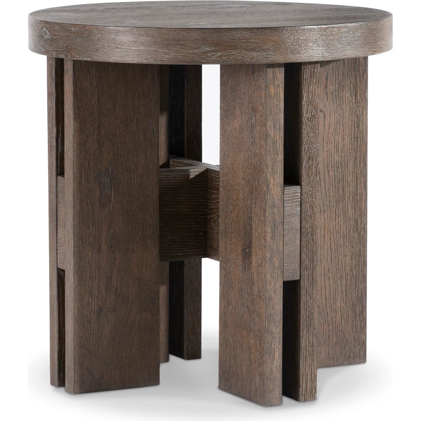004 SI-2513521 | Additional Silo | Outline Round Side Table by Bernhardt in cassel. Made from wood in a transitional style.