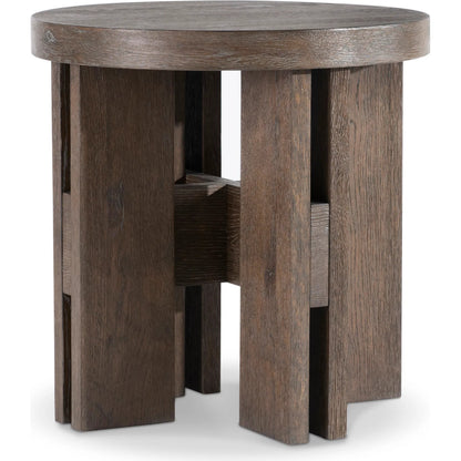 Outline Round Side Table by Bernhardt in cassel. Made from wood in a transitional style.