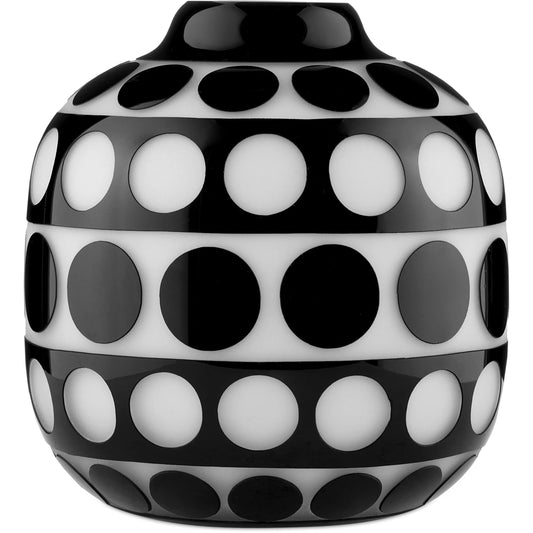Cicero Vase by Currey and Company in black, white. Made from glass in a modern style.