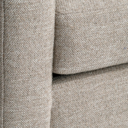 Keirnan Fabric Swivel Chair by Bernhardt in beige, tan. Made from polyfoam core, virgin polyester fibers, waterfowl feathers, waterfowl down in a transitional style.