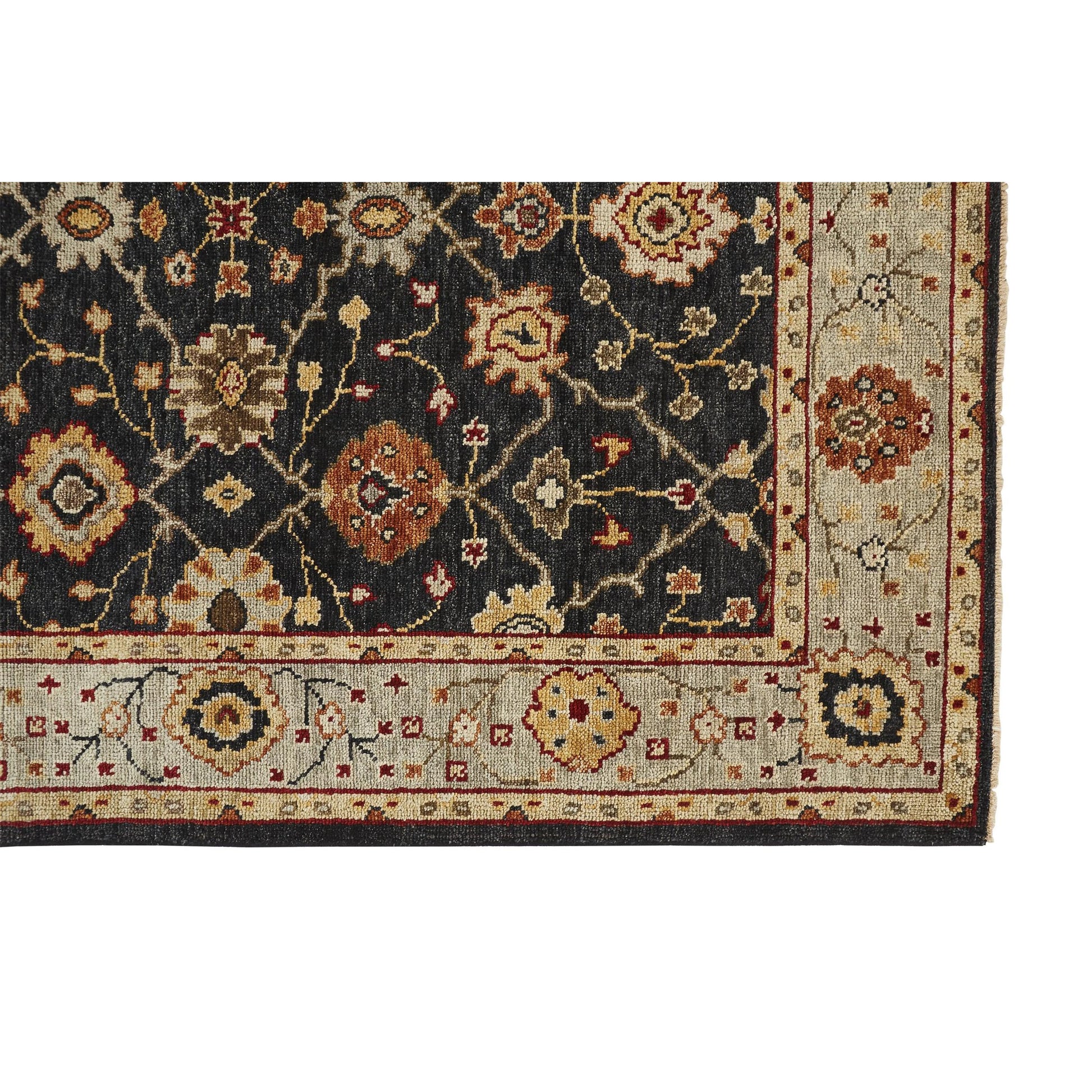 Carrington Traditional Oriental Rug - 6500F by Feizy in black, gold, gray. Made from wool in a unique style.