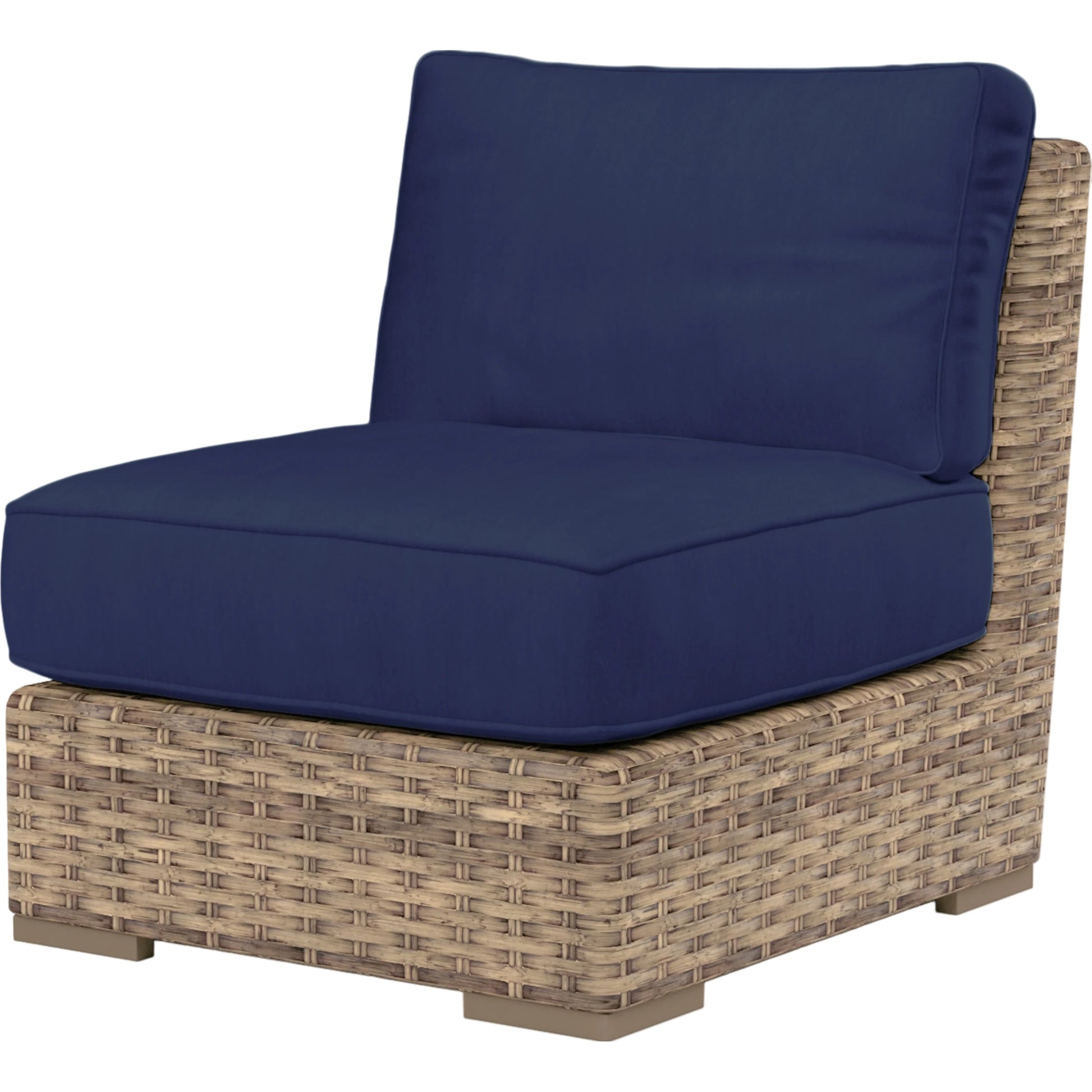 Havana Outdoor Armless Club Chair by Sunset West in tobacco. Made from resin wicker in a modern style.