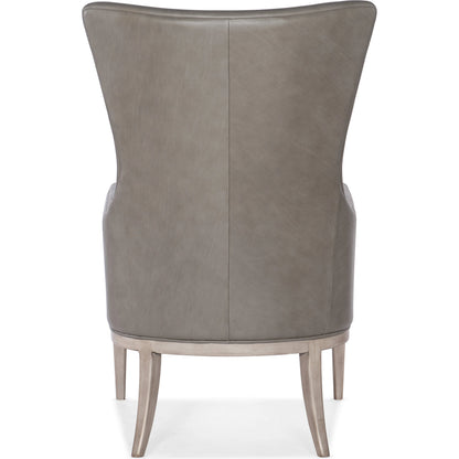 Kyndall Club Chair by Hooker Furniture in light wood. Made from leather, fabric, (semi-aniline top grain) in a modern style.