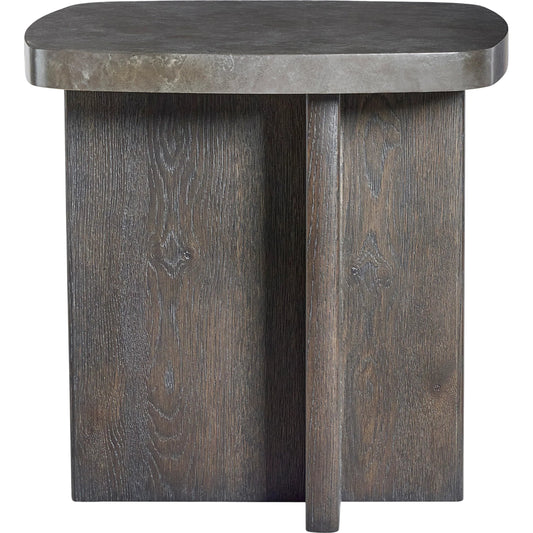 Monroe Side Table by Bernhardt in brown. Made from wood, stone in a unique style.