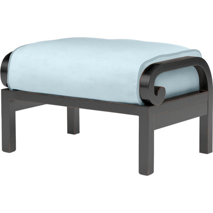 Monterey Outdoor Ottoman by Sunset West in browns. Made from aluminum in a cottage & farmhouse style.