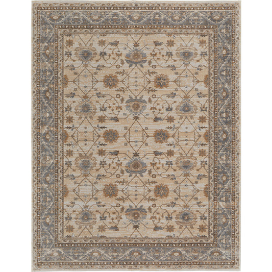 Celene Traditional Bordered Rug - 39KVF by Feizy in tan, ivory, gray. Made from viscose, polyester in a unique style.