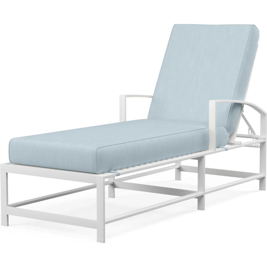 Bristol Outdoor Chaise in Canvas Flax w/ Self Welt by Sunset West. Made from aluminum in a modern style.