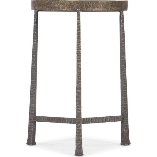 Funda Accent Table by Hooker Furniture in distressed gold. Made from hammered iron, cast aluminum in a eclectic & global style.