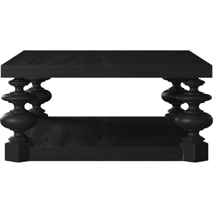 Atrium Rectangular Coffee Table by A.R.T. Furniture in hand rubbed black, undertones of brown. Made from unique in a traditional style.