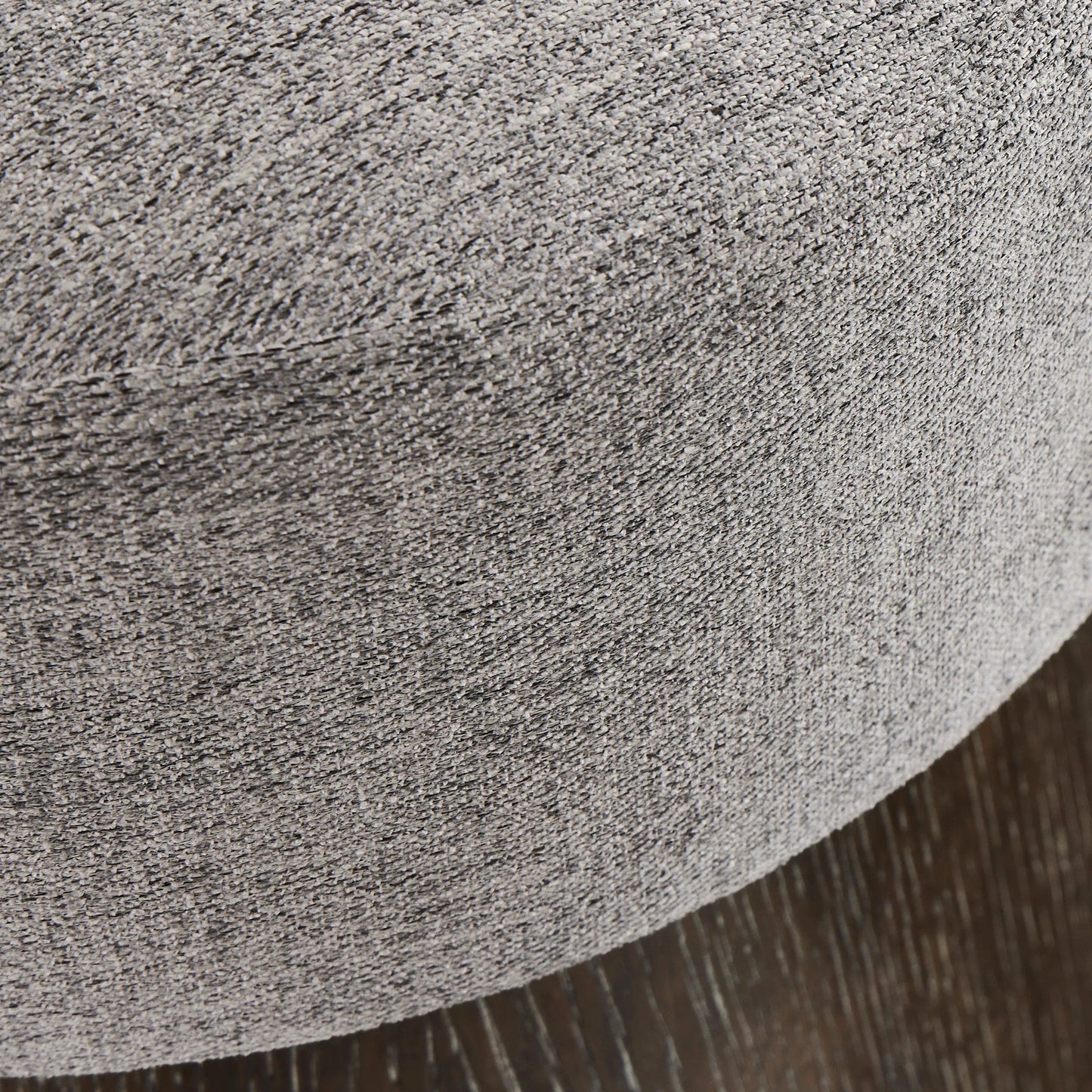 011 SI-1711405 | Closeup | Linea Round Bench by Bernhardt. Made from white oak veneers, fabric in a transitional style.