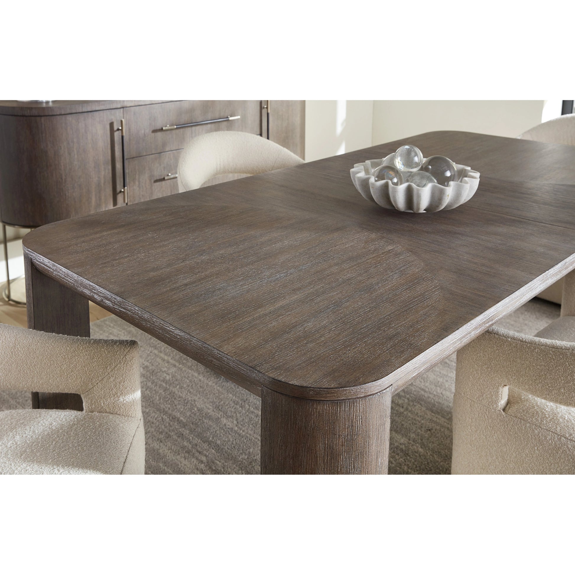 Modern Mood Leg Dining Table by Hooker Furniture. Made from oak veneers, metal in a modern style.