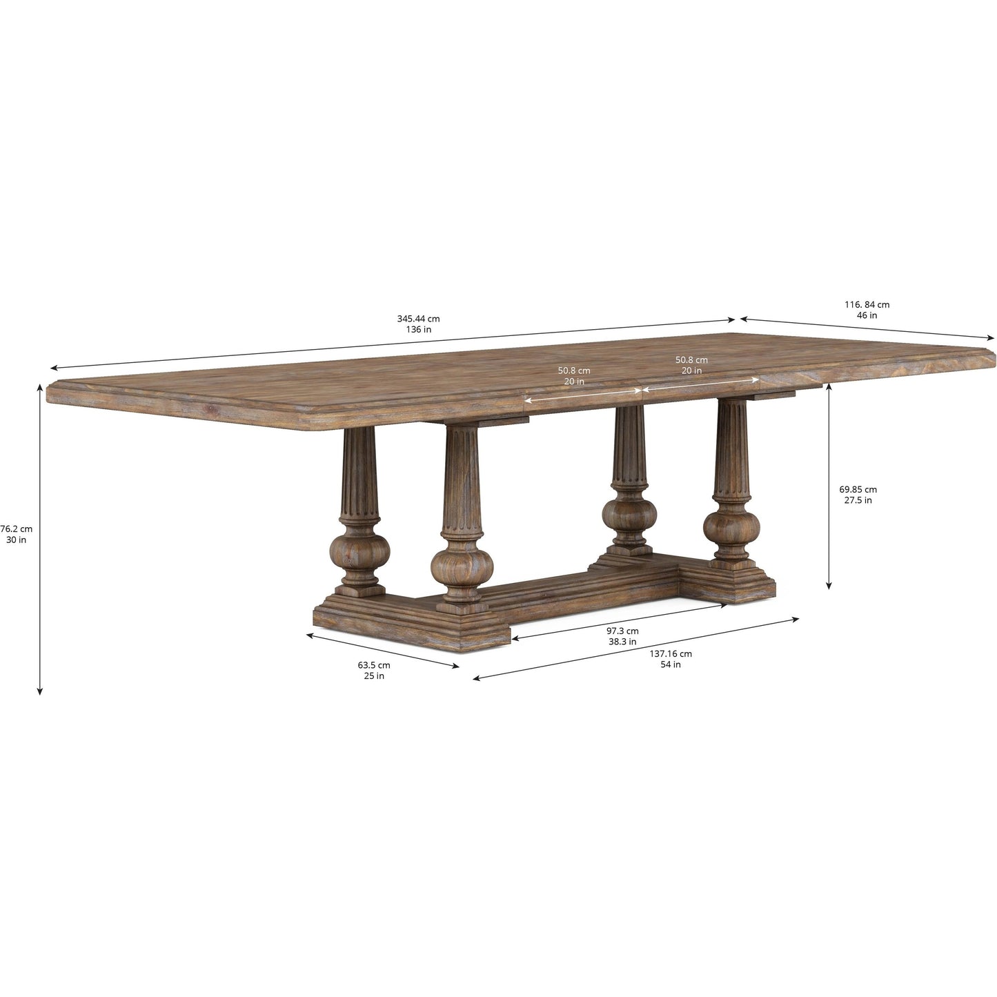 005 SI-2064914 | Additional Silo | Architrave Trestle Dining Table by A.R.T. Furniture in almond. Made from pine solids and veneer, resin in a traditional style.