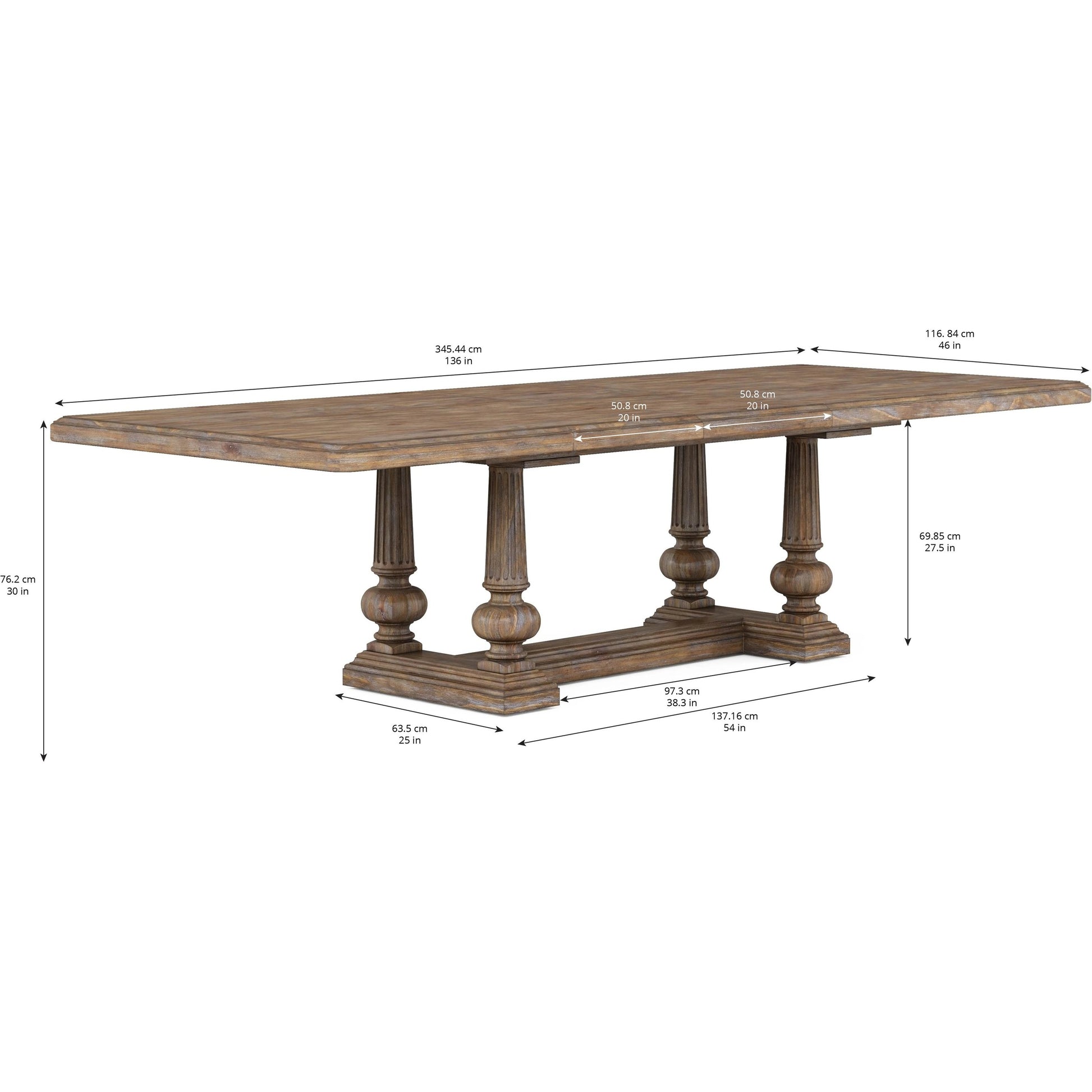 Architrave Trestle Dining Table by A.R.T. Furniture in almond. Made from pine solids and veneer, resin in a traditional style.