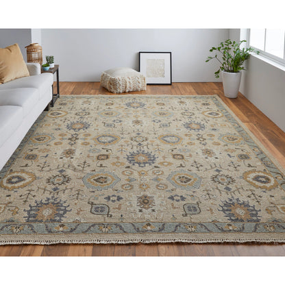 Corbitt Traditional Oriental Rug - 0613F by Feizy in tan, blue, gold. Made from unique in a unique style.