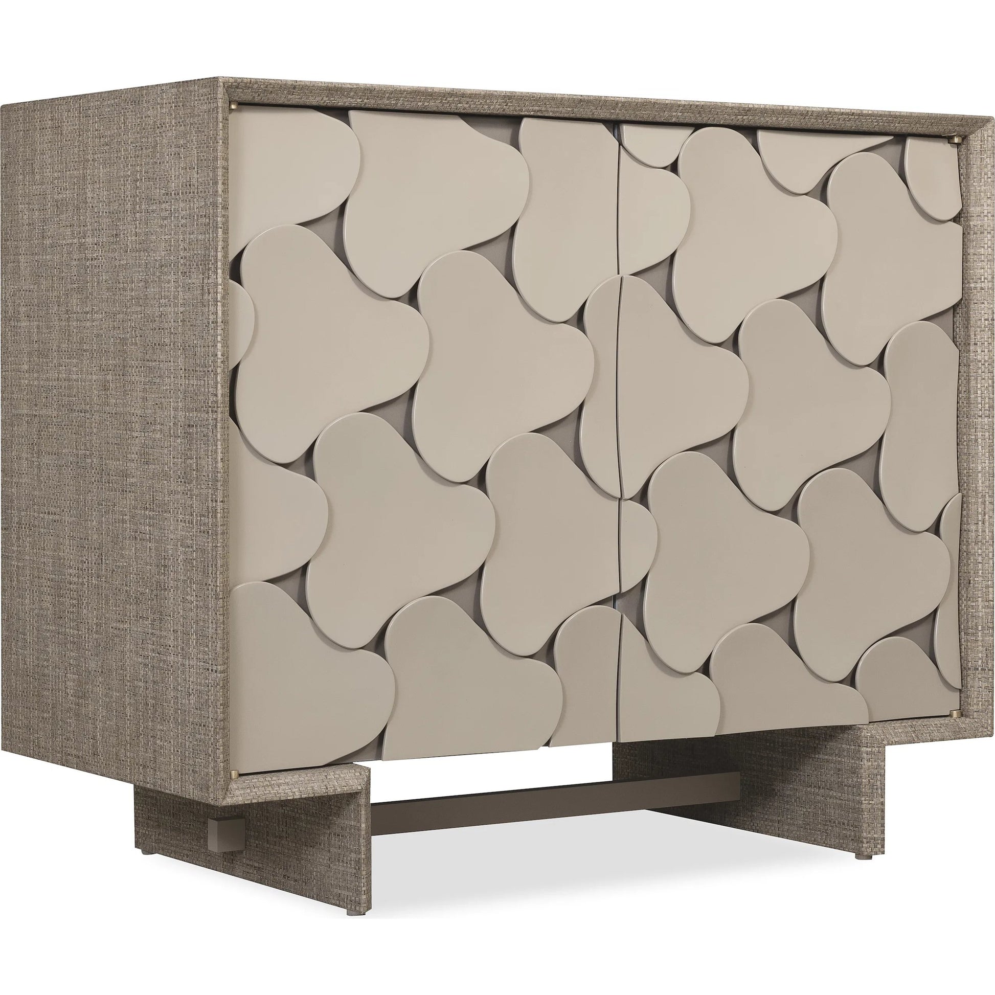 Melange Pinwheel Hall Chest by Hooker Furniture in gray exterior, gray appliques. Made from wood, resin, fabric, 100% polyester in a modern style.