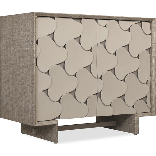 Melange Pinwheel Hall Chest by Hooker Furniture in gray exterior, gray appliques. Made from wood, resin, fabric, 100% polyester in a modern style.