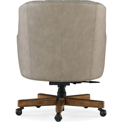 Haider Executive Chair by Hooker Furniture in beige and easy street document. Made from leather in a modern style.